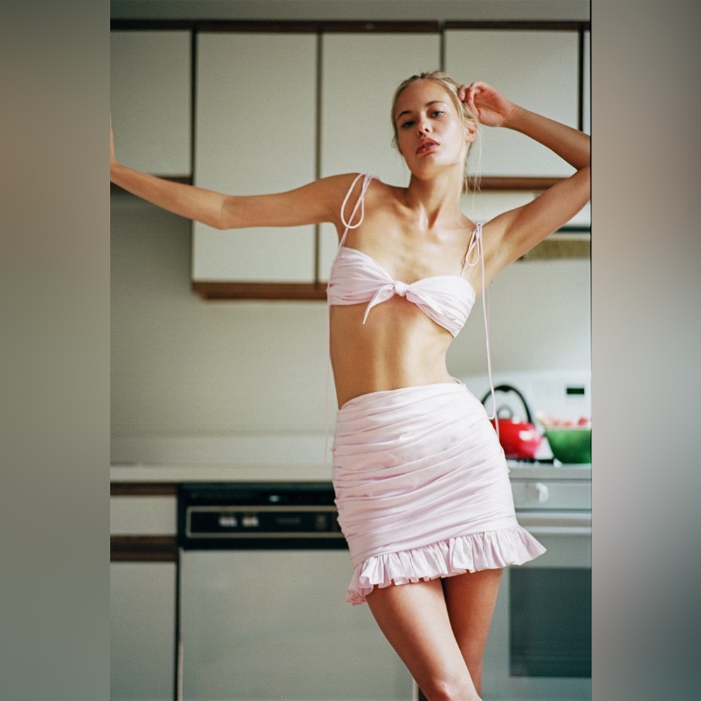 Baby Pink Mini Skirt and Top Set - Picture 2 of 6